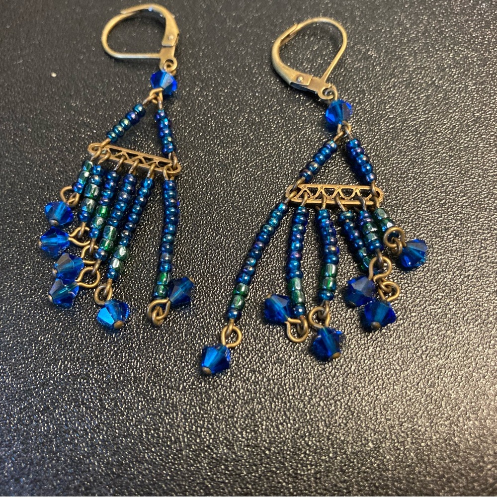 Blue beads earrings
